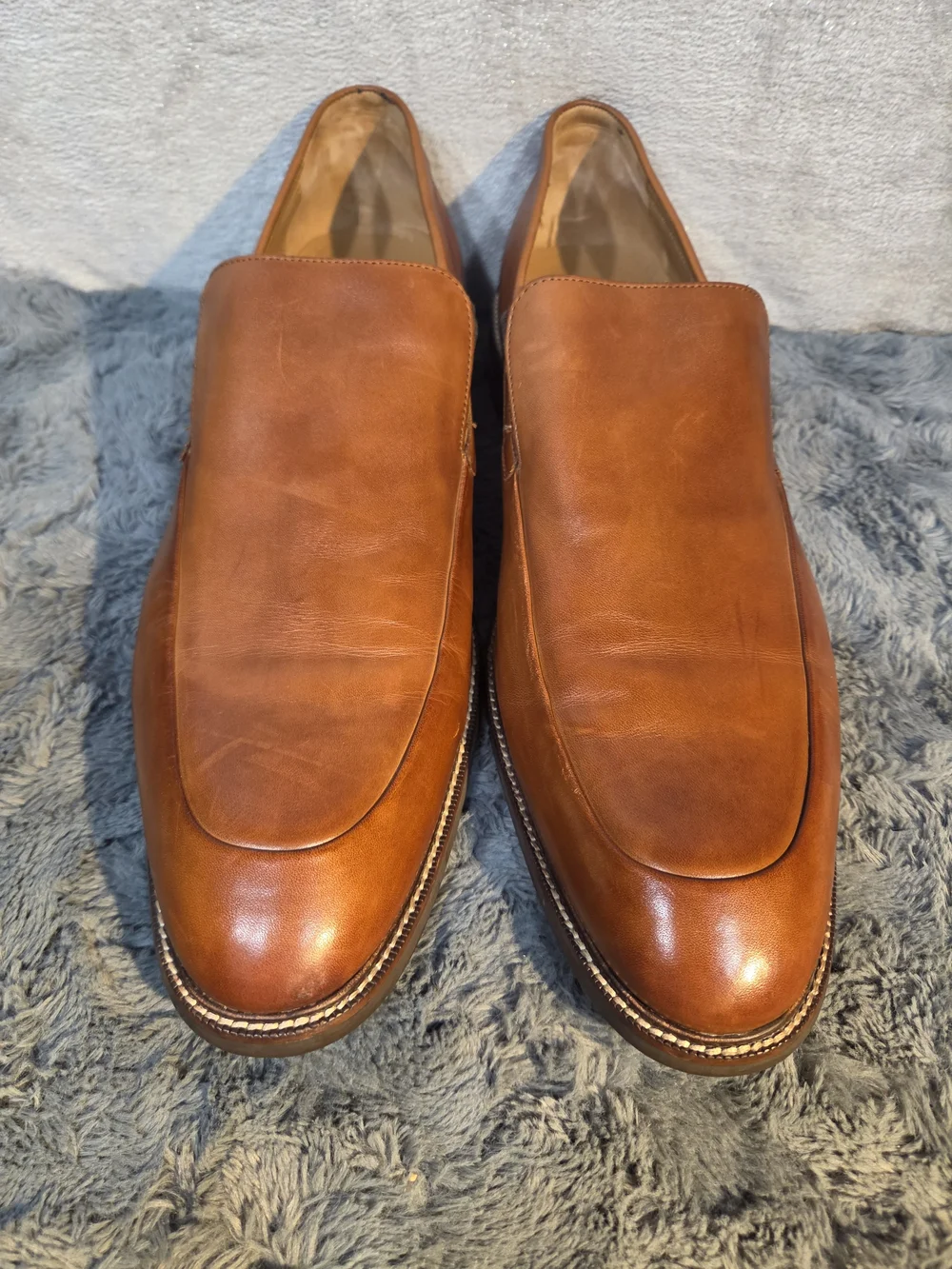 Cole Haan Men's Cognac Leather Slip-On Loafers